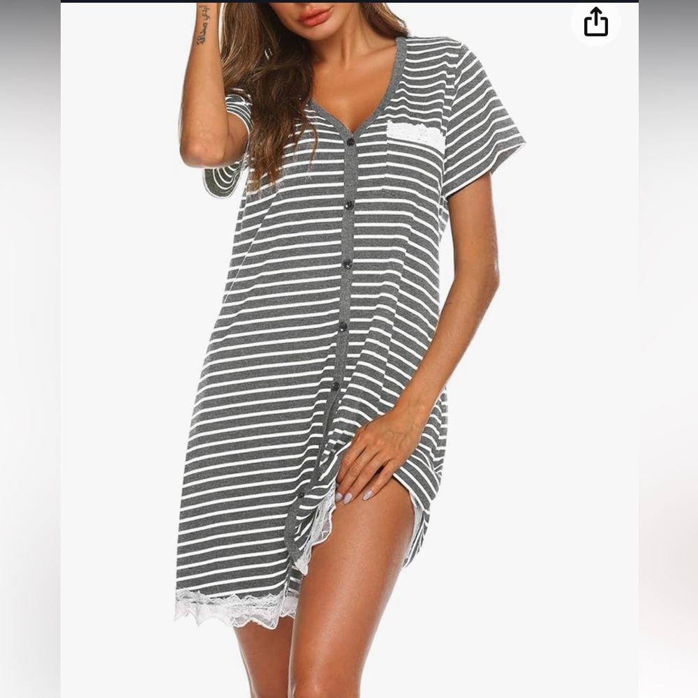 ***SOLD on Mercari*** Ekouaer button down pajama dress